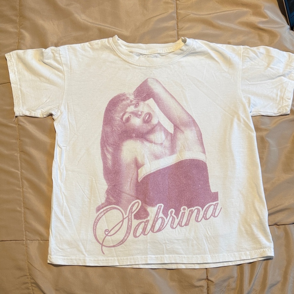 Sabina Women's Graphic Tee - White and Pink
